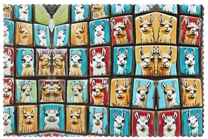 Set di 6 tovagliette con stampa di mattonelle di lama, lavabili, per esterni, per cene, feste, decorazione da tavolo