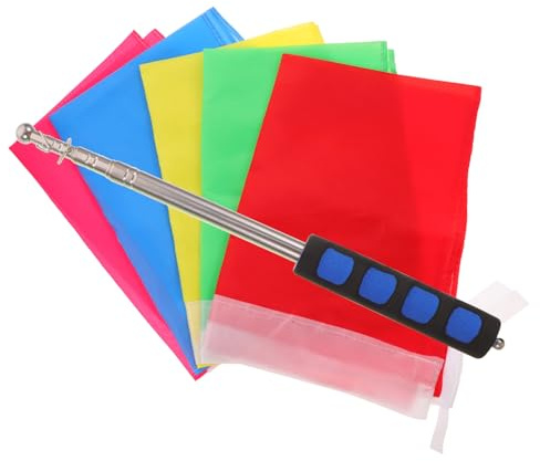SUPVOX Bandiere in Poliestere con Colori Telescopica in Acciaio Inossidabile Resistente all Usura Bastone Portatile per Guide Turistiche e Attività di Gruppo Outdoor Colore Casuale