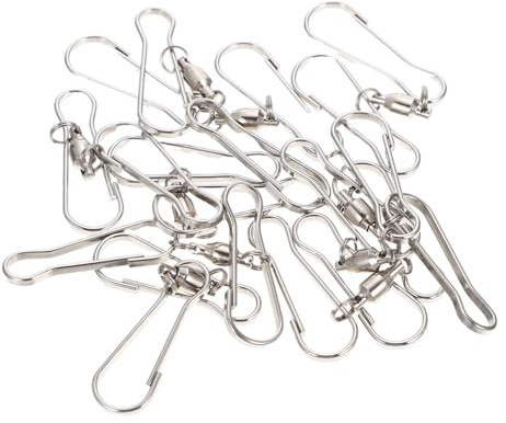 Artibetter 30pcs Stainless Steel Swivel Hooks Dual Rotating Outdoor Wind Chimes Hangers Clips for Garden Plant Pots Windsocks Bird Feeders Swing Hooks