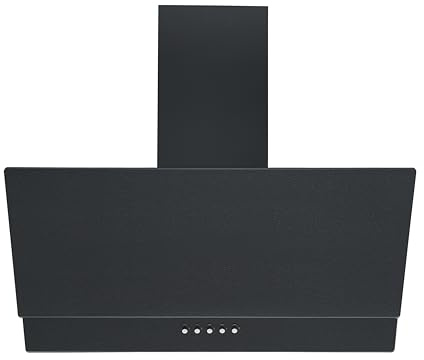 Respekta Dunstabzugshaube in matt schwarz mit Glasschirm/Kopffreie Schräghaube 60 cm/A+ / Abluft- und Umluftbetrieb/Luftstrom 297,9 m³/h / 47–67 dB / CH35060MS-19