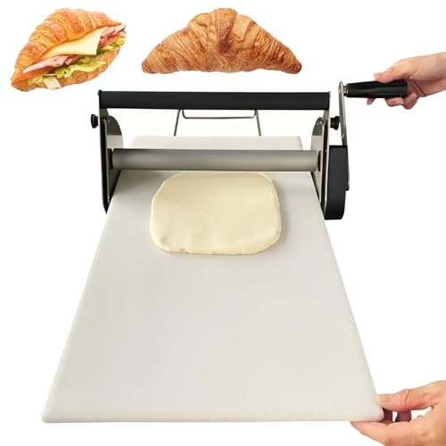 Macchina manuale del rullo della pasta, spessore regolabile per pasta sfoglia, panetteria, pizza, croissant