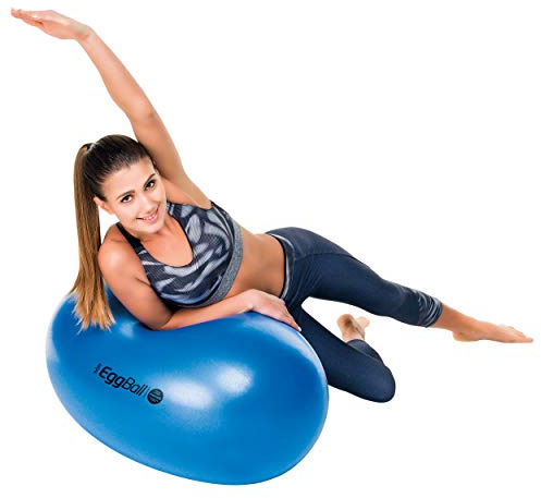 Original PEZZI Eggball Standard 85 cm blau Sitzball Gymnastickball Pezziball | Eiförmiger Gymnastikball für stabileres Sitzen, Rücken- und Beckenbodentraining, latexfrei