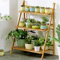 unho Scaffale Porta-fiori in Bambù, scaffale porta piante Pieghevole fioriera verticale a Scala 3 Strati scaffale per piante da esterno fioriera da esterno Scaffali Portaoggetti angolare 69x37x96,5cm