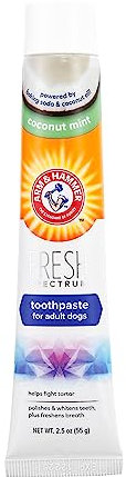 ARM & HAMMER Fresh Spectrum Coconut Mint Dog Toothpaste, 55g, Best Dental Care for Dogs, Dog Enzyme Toothpaste with Coconut Oil, Removes Plaque & Tartar, Freshens Breath, Easy to Use Pet Oral Hygiene