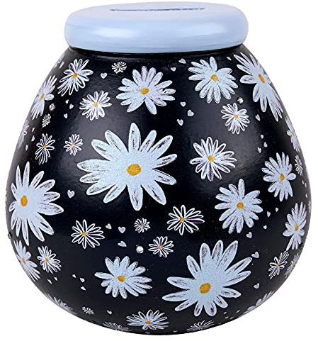 Pot of Dreams Hand Painted Daisy Flower Kids Save And Smash Handcrafted Ceramic Money Box | Eco Freindly & Recyclable Piggy Bank | Decorative Gift and Save for Birthdays & holiday | One Size