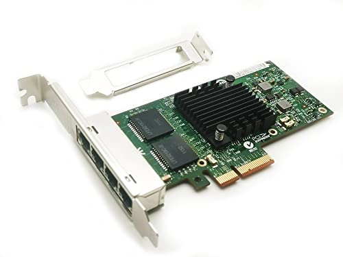 1GbE Ethernet Card I340-T4 Quad RJ-45 Copper Ports PCIE X4 Ethernet Server Network Adapter(NIC) E1G44HTBLK Compatible Intel 82580 Chip with Low Profile Bracket