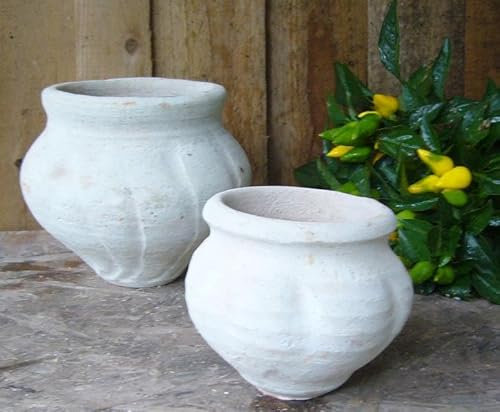 2er Set kleine Töpfe echt Terrakotta ca.10 cm hoch, für Garten und Wohnung Terracotta