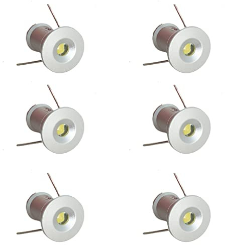 MARVIX 6 x luci a LED da 12V Mini Faretti 0,5W IP65 Impermeabili Luce Blu per Faretti da Caravan, Camper, Case Mobili o Barca