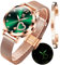 OLEVS Damenuhr Rosegold Frauen Slim Dünn Leichte Uhr Edelstahl Uhren Wasserdicht, Gw-g5189-grüne Oberfläche, Klassisch, minimalistisch
