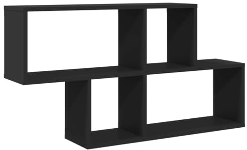 vidaXL Wandregal Schwarz 100x20x53 cm Holzwerkstoff
