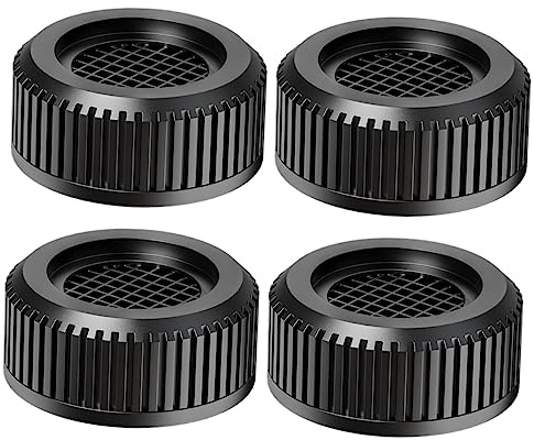 4pcs Black Shockproof Pad Support Mats for Furniture and Refrigerator | Polypropylene and Tpr Construction, Non-slip Quiet Design, Raises Height, Protects Surfaces and Helps Stability