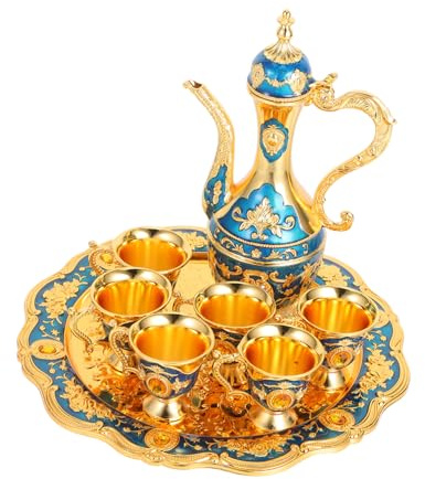 ABOOFAN Set de Vintage Goblet avec Plateau et Carafe Gobelets à Liqueur Décoratifs Service Rétro Européen pour Fêtes et Mariages