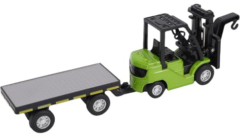 Luocute Mini Carrello Elevatore RC 1:64, Carrello Elevatore Telecomandato in Lega con Rotazione di 360 Gradi e Controllo APP, Gancio Forca Trasformabile 2 in 1 per Adulti Bambini (GREEN)