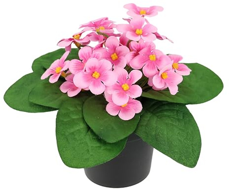 Viole artificiali in vaso, 16 cm, fiori decorativi, pianta decorativa primaverile, fiori artificiali, piante artificiali, primule, fiori di seta