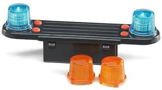 bruder 02801 - Accessoires Module Light & Sound Trucks avec 4 fonctions, piles - 1:16 Bruit de moteur, sirène de police, service de secours, camion, Sprinter, ramassage des ordures, chasse-neige