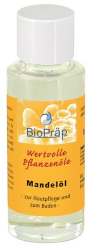 BioPräp Mandelöl in Glasflasche | 100 ml | vegan | ohne Gentechnik | perfektes Basisöl | Haut- und Haarpflege | Made in Germany | zertifizierte Produktion