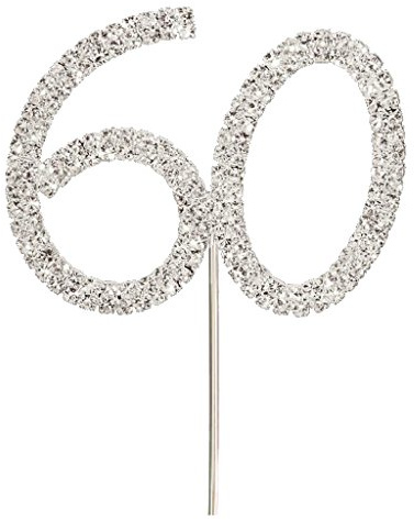 Sparkly Diamante Cake Topper Number 60 Sale Price