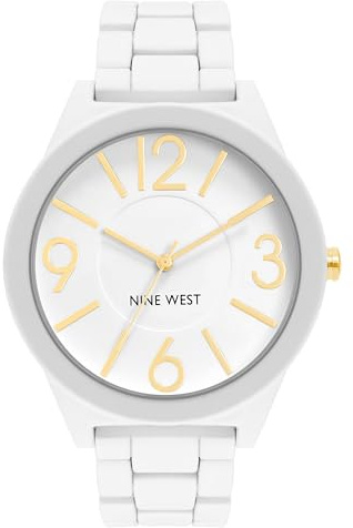 Nine West Damen-Armbanduhr mit mattem Gummi, NW/1678WTWT