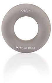 AFH Webshop Silikon Handtrainer und Fingertrainer | runder Handgriff Trainer | ergonomischer Fingertrainer Ring | Nagelhärter | Round Premium | hellgrau | sehr leicht