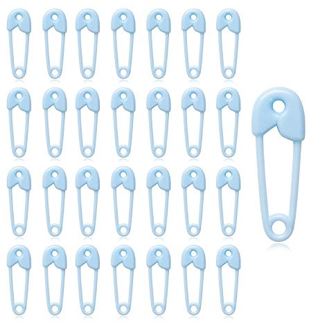 144 Pieces of Plastic Safety Pin Girl Baby Shower Preferred Charm (Blue)