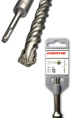 WERHE ® Profi SDS PLUS Betonbohrer 32 x 800 mm Hammerbohrer Steinbohrer Beton Bohrer