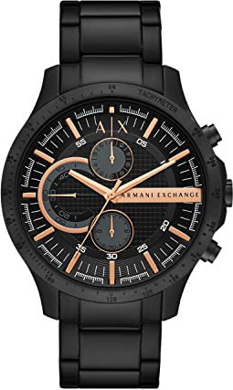 Armani Exchange Watch for Men, Chronograph Movement, 46 mm Black Stainless Steel Case with a Stainless Steel Strap, AX2429