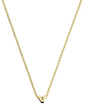 SINGULARU - Collar Personalizado Single Letter. Colgante en Plata de Ley 925 con Acabado Baño de Oro de 18 Kt. Cadena de Talla Unica. Joyas para Mujer. Letra A-Z