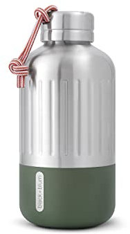Black+Blum Explorer Vacuum Flask - Stainless Steel Leak Proof Water Bottle with Carry Loop - BPA Free Drinks Bottle for Hot or Cold Drinks, Hiking and Gym - Olive, Small, 650ml