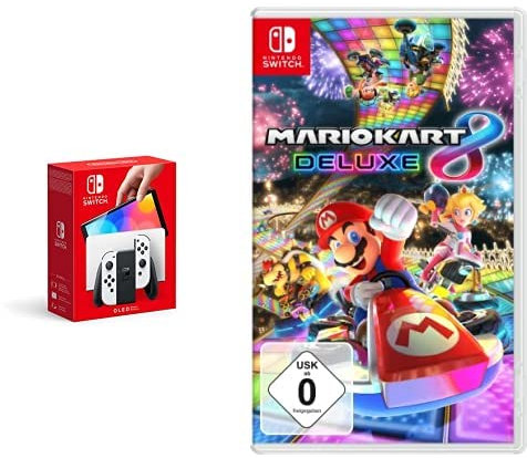 Nintendo Mario Kart 8 Deluxe + Konsole (OLED-Modell) Weiß