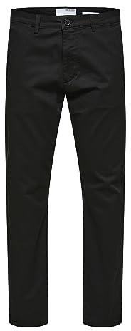 SELECTED HOMME Male Chino 175 Slim Fit Flex, svart, 32W / 32L