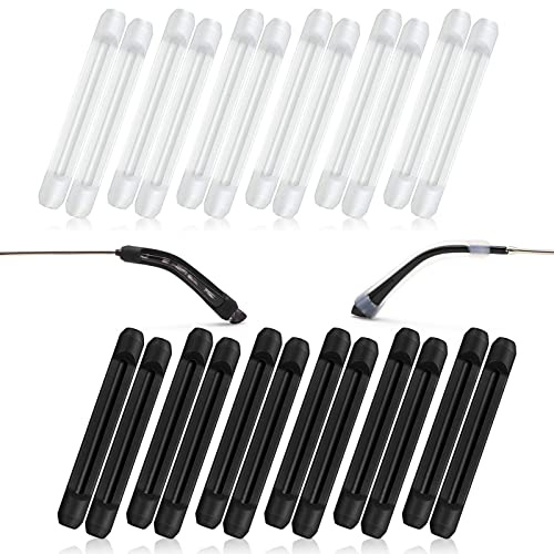 Glasses Ear Grips, 12 Pairs Silicone Eyeglass Ear Hook Cushions Eyeglasses Leg Covers Comfort Retainer for Various Glasses (Black, White)