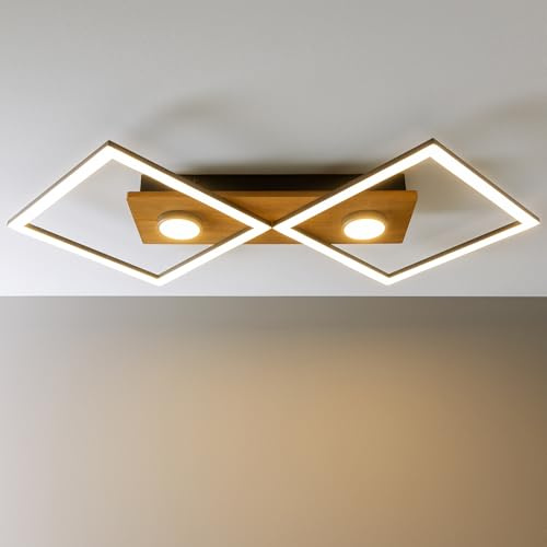 Lightbox 2 flammige Deckenlampe - dimmbare LED Deckenleuchte - Helligkeit: | 2 flammige Deckenlampe - dimmbare LED Deckenleuchte - Helligkeit in 3 Stufen einstellbar (max. 3100lm) - Lichtfarbe 3000K -