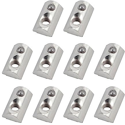 Bohaner 10x Nutensteine mit Zentrierung Federkugel Aluprofil Nut6 Nut8 M6/8 Alu Befestigung