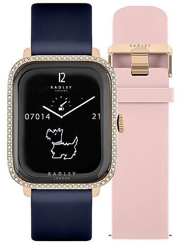 Radley Series 20 Smart Calling Watch with interchangeable Cobweb Silicone and Ink Leather Straps RYS20-2128-SET