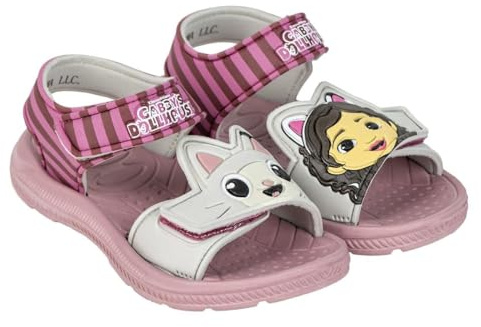 Sandalias Infantiles de Gabby's Dollhouse - Talla 25 - Elaboradas 100% con Goma EVA - Sandalias de Playa - Estampado de Gabby y Panty Patitas - Producto Original Diseñado en España