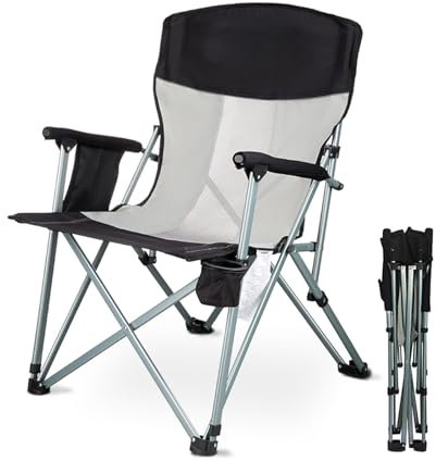 Campingstuhl Faltbar, Camping Stuhl Mit Bequemer Unterstützung, Campingstuhl Ultraleicht, Gartenstuhl Klappbar Mit Koffer Für Outdoor, Picknick, Strand, Garten, Angeln, Festival ( Color : Black )