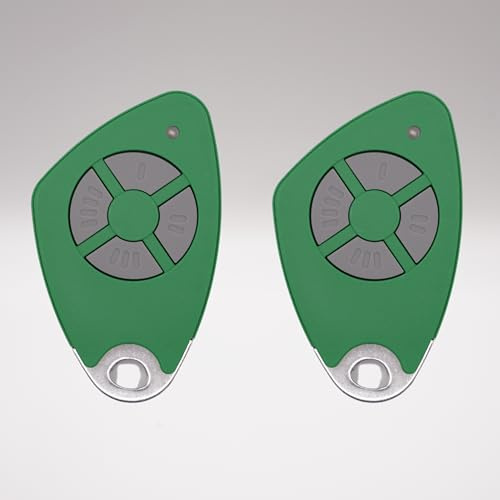 INTRATONE - Télécommande 2 ou 4 canaux pour portails et garage - Programmation uniquement par syndic ! - Badge RFID - Compatible Récepteurs HF + 1 Porte-clés DOMOBIP (4 CANAUX VERT - Lot de 2)