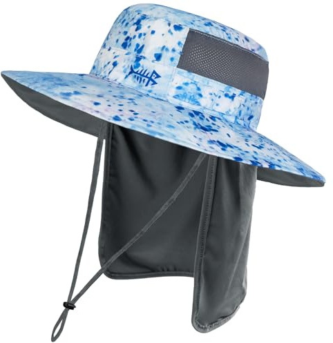 Bassdash UPF 50+ Sombrero de Pesca Solar Resistente al Agua con Solapa de Cuello Desmontable