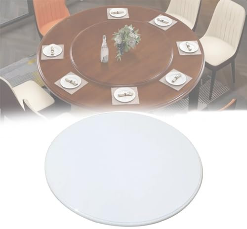 Holz Lazy Susan Drehteller Esstisch 360° Drehplatte Mit Silent Base, Runde Drehbare ServierPlatte, Großer Drehscheibe, Sicherheit Der Nutzung(White,100cm/39in)