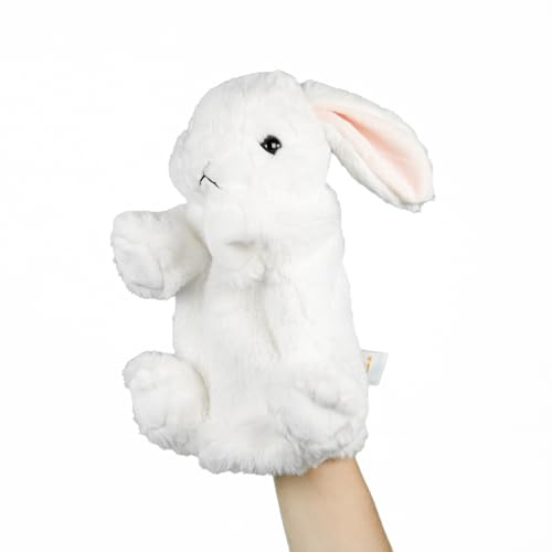 Handpuppe Hase weiß 23 cm Plüschhase Kuscheltier Plüschhandpuppe
