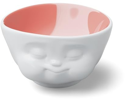 FIFTYEIGHT PRODUCTS / Schale Mampfend (Porzellan, 500 ml, weiß/innen Pfirsich, Made in Germany)