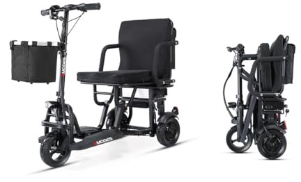 Emodes Three Wheel Lightweight Folding Mobility Scooter, 36V 300W Motor, 26kg Weight, Easy Folding
