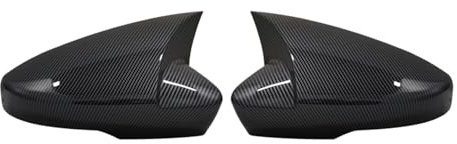 Auto Seitenspiegel Abdeckkappe Auto-Rückspiegelabdeckungen Ox Horn Seitenflügel Rückspiegelabdeckung Trim Dekorkappen Für VW T Roc Für VW T Cross 2018 2019 2020 2021 Für Nivus 2020 2021(Carbon Look)