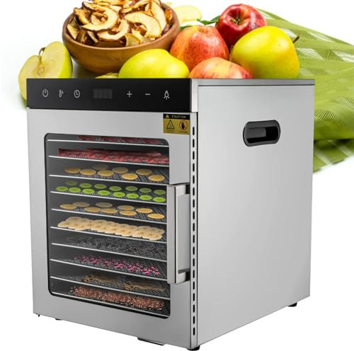 MáQuina Deshidratadora De Alimentos, Deshidratadora De Alimentos PortáTil De 8/10 Bandejas, Secadora Digital De Carne, Frutas Y Verduras, Con Temperatura Y Tiempo Ajustables,8Tray-110V