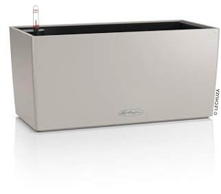 LECHUZA-Pflanzgefäß BALCONERA Color 40 sandbraun, Balkonkasten mit Bewässerungssystem, Wasserstandsanzeiger und Pflanzeinsatz, Matte Oberfläche, 40 x 19 x 19 cm, 15477