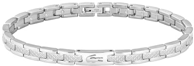 Lacoste Bracelet à Maillons pour Femme Collection METROPOLE en Acier Inoxydable avec Petit Piqué Gravé - 2040466