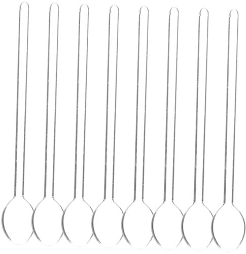 Cabilock 8piezas Cucharas De Vidrio Transparentes Para Espresso De Cucharas Largas Resistentes Al Calor Aptas Para Té Café Postres y Mezcla Diseño Moderno Para Cocina y Fiestas