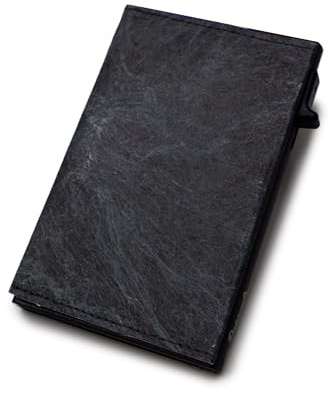 Paprcuts RFID Alu Kartenetui - Dünner Kartenhalter aus kratzfestem Aluminium und reißfestem HiTech Material Tyvek Bis zu 12 Karten & Geldscheine mit RFID Schutz Ultraleicht Unisex | Just Black