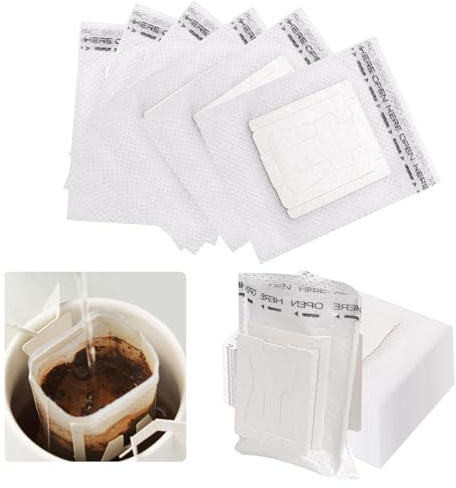 100 Stück Drip Coffee Bag mit Hängenden Ohr Filtertüten, Einweg Kaffee Tee Drip Filtertüten, Tragbare Kaffee Papier Filter, Hängende Ohrtropf Kaffeebeutel für Reisen, Camping, Zuhause, Büro