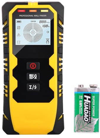 EngineR Rilevatore Tubi e Cavi Elettrici Sensore Elettronico 5 In 1 con Display LCD, Scanner da Parete Rilevatore Tubi Metallici Avviso Sonoro,Legna Metallo Magnetico